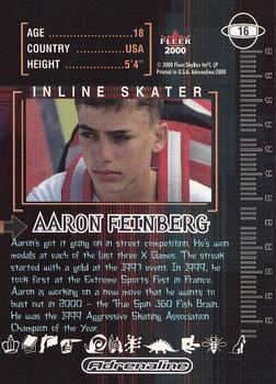 2000 Fleer Adrenaline #16 Aaron Feinberg Back